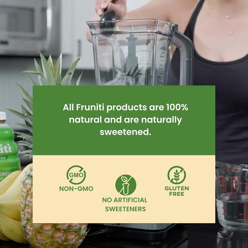 24 Fruniti Super Greens Smoothie Mix - Cleanse + Detox - No Sugar Added - Fruit + Veggie Puree - Spirulina, Spinach