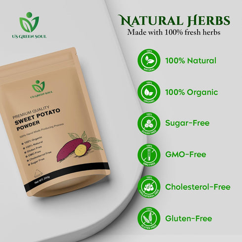 US GREEN SOUL SweetPotato Powder Pure Dried SweetPotato Root Natural Powder for Baking, Cooking & Smoothies Premium