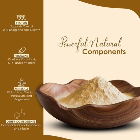 Mi Nature Fenugreek Powder, 100% Natural Trigonella Foenum Seeds, Pure Methi Powder for Cooking, Hair and Skin Care,