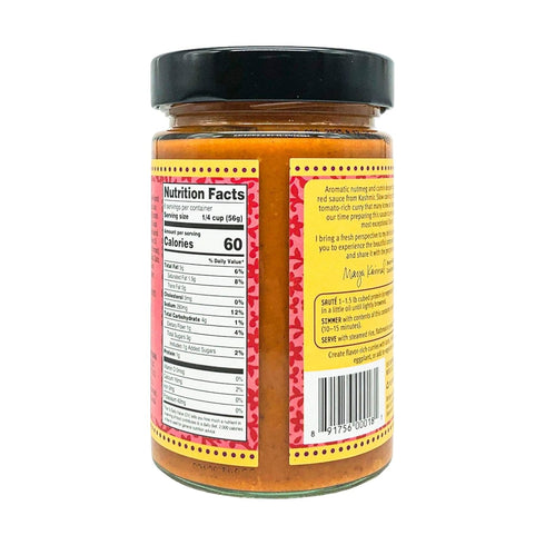 12.5 oz, Simmer Maya Kaimal Kashmiri Curry Sauce, Mild Indian Sauce with Tomato and Nutmeg. Vegan, Gluten Free, Non-GMO