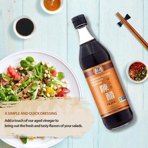 52USA 16.9 oz (500ml), 3 Chinese Black Vinegar fl Years Mature Aged Black Rice Vinegar, Chinkiang Vinegar, Zhenjiang