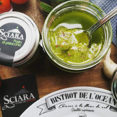 Sciara 190g (6.7 oz) (Pack 3) | Sicilian Pistachio Pesto | Premium Quality Pistachio from Bronte, Italy | Glass Jar