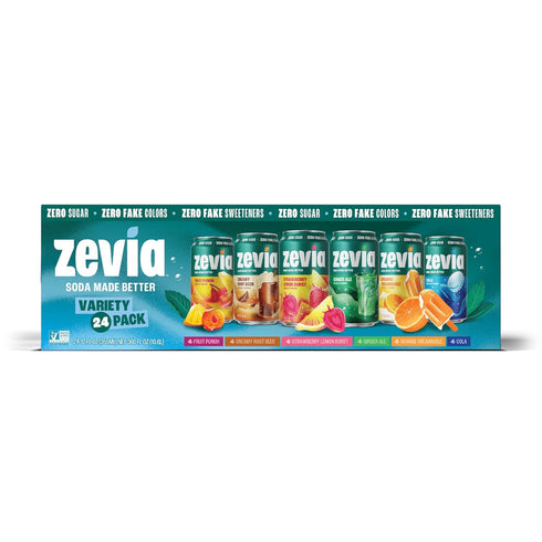 Zevia Zero Sugar Soda, 6 Flavor Soda Variety Pack, 12 oz Cans