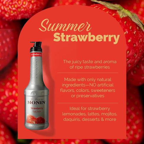(1 Monin - Strawberry Pure, Juicy and Sweet, Great for Sodas and Teas, Gluten-Free, Vegan, Non-GMO Liter)