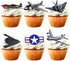 LETLIMIT 18pcs Military Airplane Dessert Cupcake Topper Aviation Aircraft Theme Decor Supplies Baby