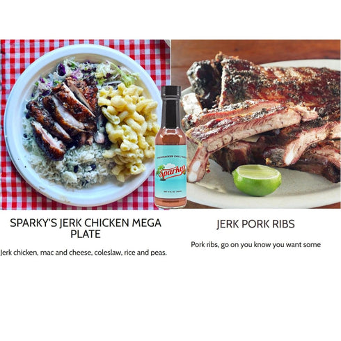 SPARKY'S SAUCES & MARINADES (5 OZ, 148ML) Habanero Hot Sauce for Spice Addicts with Sweet Jerk Caribbean Spices - Made