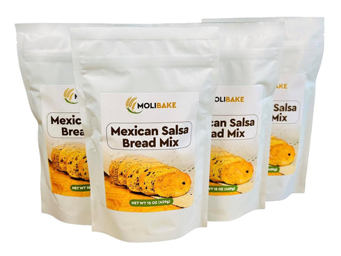 Molibake Mexican Salsa Bread Mix Pack of 4 Premium Artisan Bread Mix