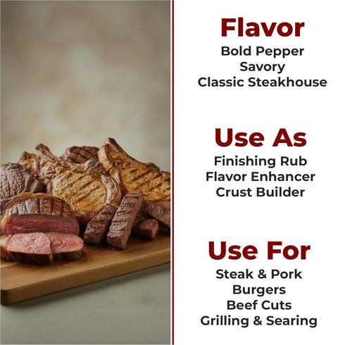 Hotty Totty BBQ Crew (.38 Hotty Totty Steak & Pork BBQ Rub Special) Bold Pepper Steak Seasoning for Grilling & Searing
