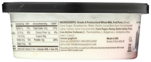 8 OZ NOOSA Strawberry Rhubarb Yoghurt