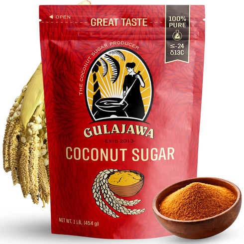 GULAJAWA Javanese Coconut Sugar 100% Pure Palm Sugar Caramel-Toffee Flavor for Beverages, Baking,