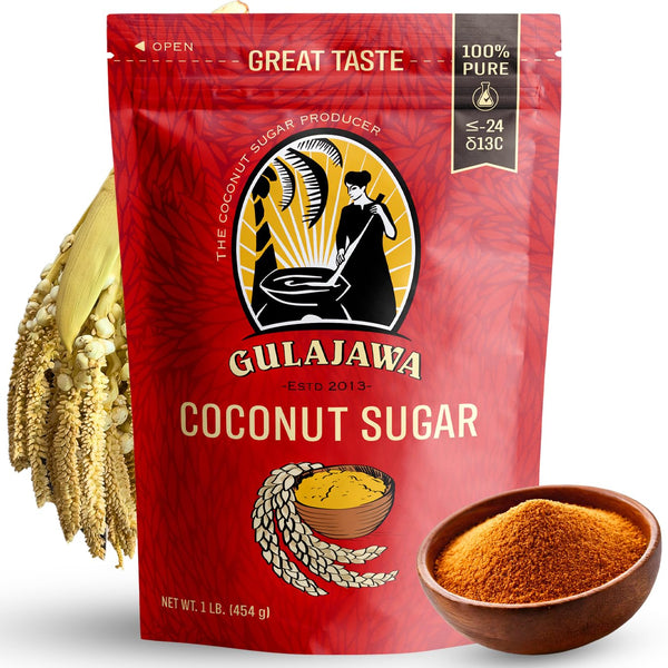 GULAJAWA Javanese Coconut Sugar 100% Pure Palm Sugar Caramel-Toffee Flavor for Beverages, Baking,