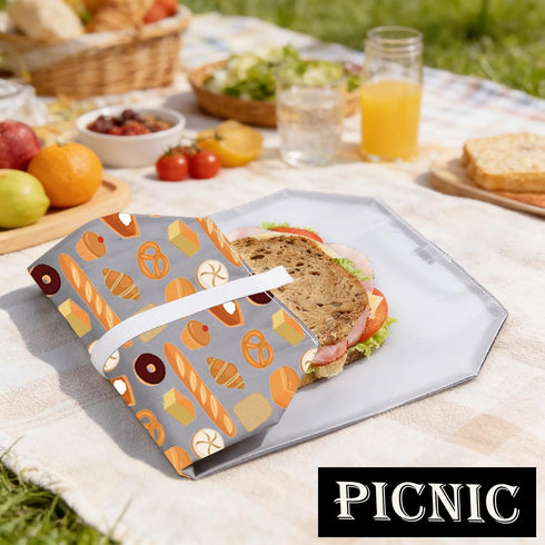 Sourdough Starter Bakery Reusable Bread Wrap Sketch Pastry Breakfast Waterproof Sandwich Wrap Graduation Housewarming