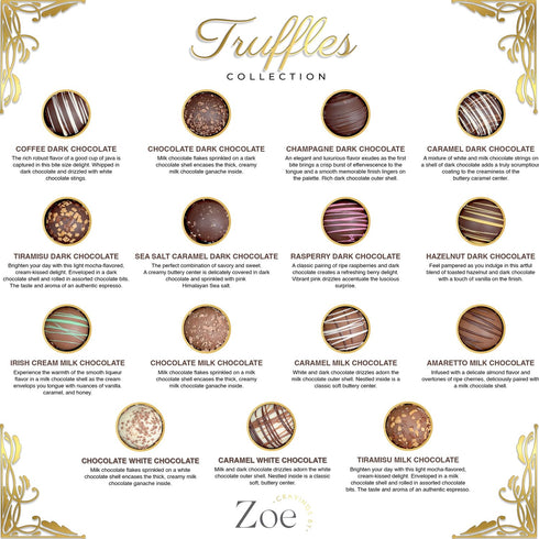 16 Count CRAVINGS BY ZOE Chocolate Truffles Birthday Gift Box | | Chocolate Candy Gifts | Gourmet Assorted Chocolate