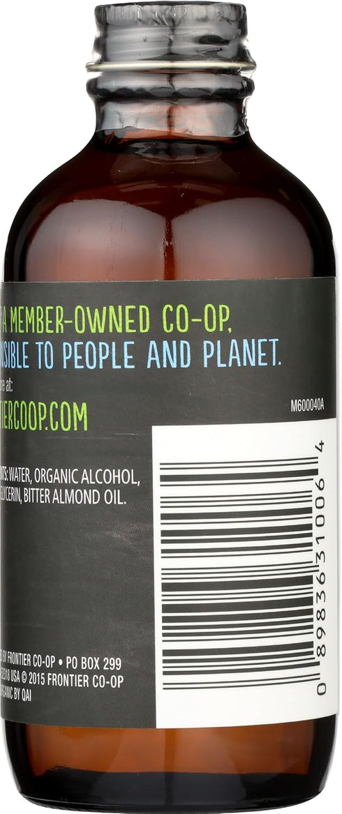 4 Frontier Co-op Organic Almond Extract, Ounce Glass Jar, Warm Sugar-free Vegan Flavor for Desserts, Coffee