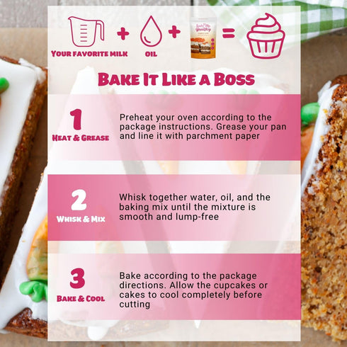 11.9oz (337g) Pack 2 Bake Me Healthy Vegan and Gluten-Free Carrot Cake & Cupcake Mix, of Dairy-Free, Egg-Free