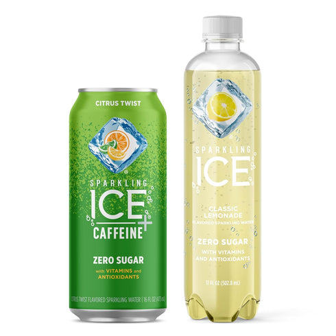 Sparkling ICE +Caffeine Citrus Twist Flavored Sparkling Water with Caffeine (Pack of 12) and