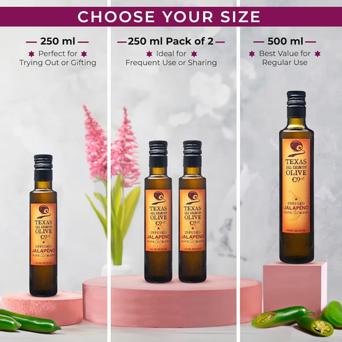 Country (16.9 oz) Texas Hill Olive Co Garlic Infused Olive Oil - Cold Pressed Gourmet EVOO Olive Oil - Great