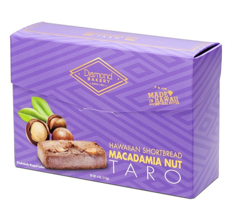 Diamond Bakery Premium Hawaiian Macadamia Nut Shortbread Cookies, Taro Flavor