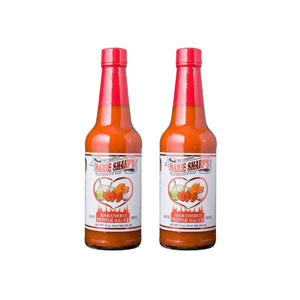 Marie Sharp’s Habanero Hot Sauce, 10-Fluid Ounce - Marinade & Dips (Pack of 2)