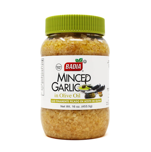 Badia Minced Garlic in Olive Oil, 16 oz Fresh Minced Garlic, Bold