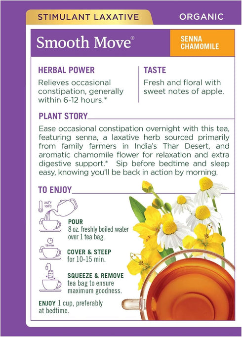 Traditional Medicinals Organic Smooth Move Chamomile Tea, 16 Tea Bags