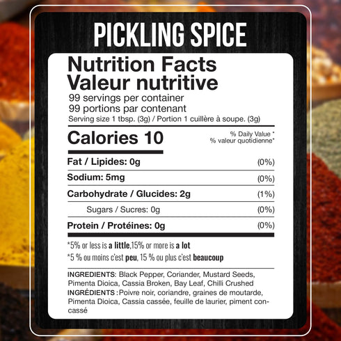 10.5 oz Fresh Finest Pickling Spice Pickling Spice Mix for Canning Pickles Premium Mixed Spices with Intense Flavors