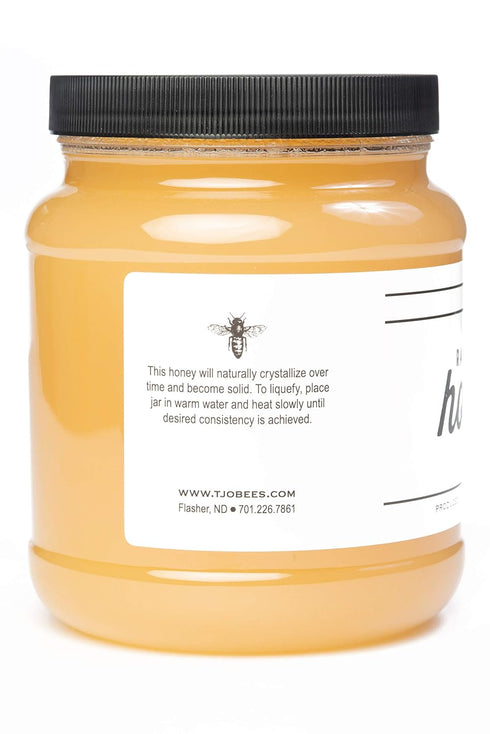 (5 LB (80 OZ) TJO Bees Raw and Unfiltered Honey Jar)