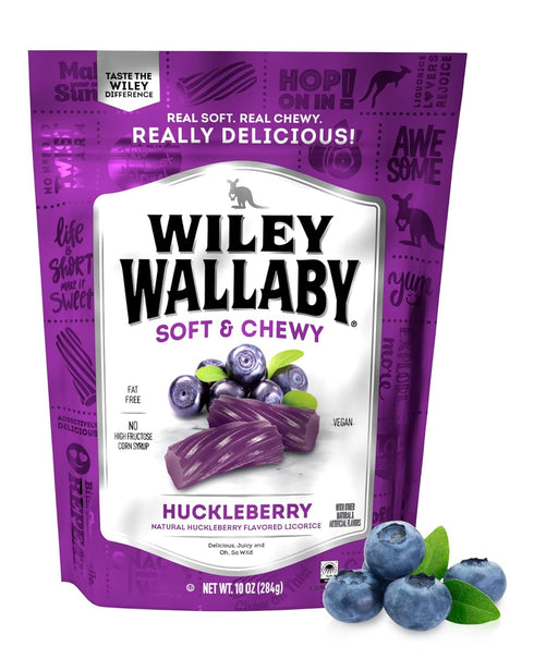 Wiley Wallaby Licorice 10 Ounce Classic Gourmet Soft & Chewy Australian Huckleberry Licorice Candy