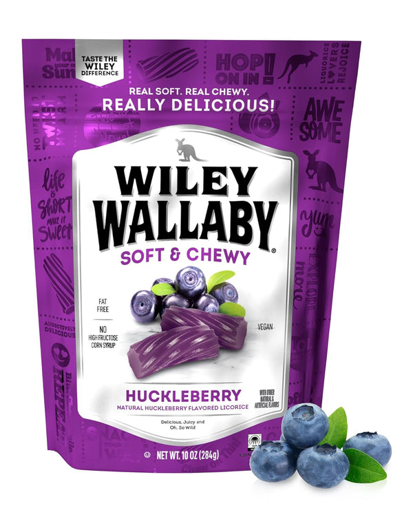 Wiley Wallaby Licorice 10 Ounce Classic Gourmet Soft & Chewy Australian Huckleberry Licorice Candy