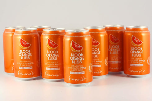 AmishTastes 12 Oz. 24) Frannies Sparkling Blood Orange Bliss, Protected With High-Density Foam, (Case