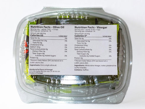 Flavors of Portugal 28-Pack (14 (0.17 oz 0.24 oz Vinegar and Olive Oil Sachets - Each) - Easy-to-Use Single-Serve