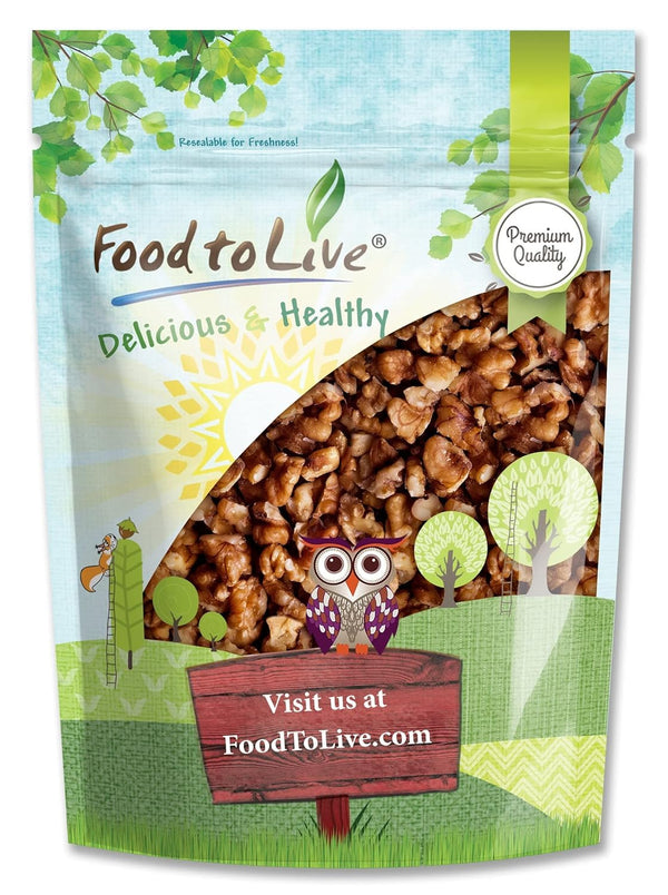 Food to Live Dry Roasted Walnuts, 3 Pounds Unsalted Nut Pieces. Delicious