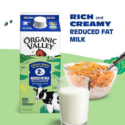 2% 64 Oz Organic Valley, Organic Milk, (Half Gallon)