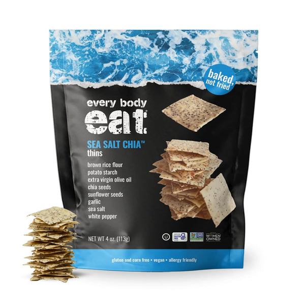 Every Body Eat Snack Cracker Thins, Sea Salt Chia - Gluten Free,