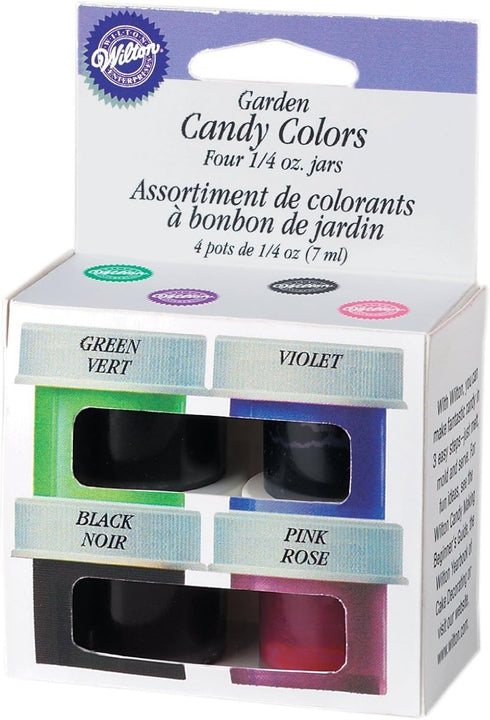 Wilton Candy Colors, 0.25oz, 4/Pkg, Pink, Green, Violet & Black