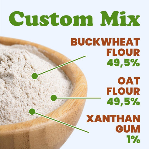 1 Food to Live Whole Grain Buckwheat Flour Blend, Pound A Custom Mix of Buckwheat Flour and Oat Flour, Non-GMO, Fine