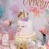 Unicorn Cake Topper, Handmade Party Decoration Supplies with Gold Horn for Birthday, Baby Shower, Wedding