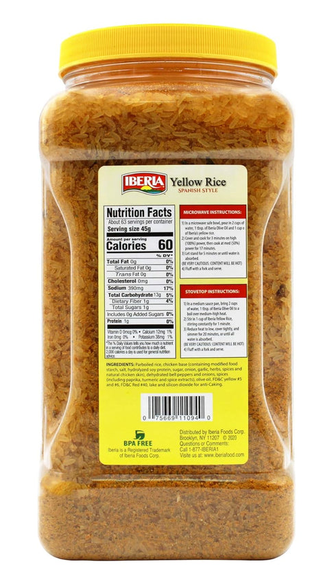 6.25 lb. Iberia Yellow Rice Bulk Spanish Style Seasoned Rice