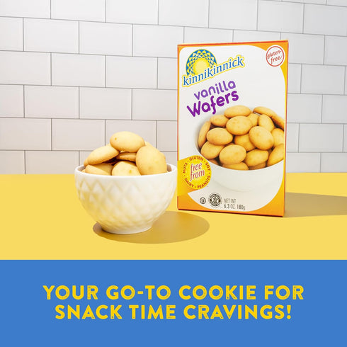 Kinnikinnick Vanilla Wafers, Gluten Free, Allergy Friendly Cookies, 6.3 oz, 2 Pack