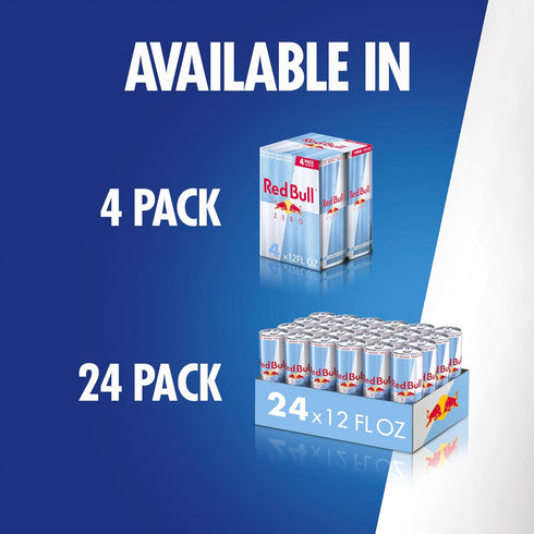 12 oz., 114mg Pack 4 Red Bull Zero Energy Drink, fl. with Caffeine, Taurine & B Vitamins, of cans
