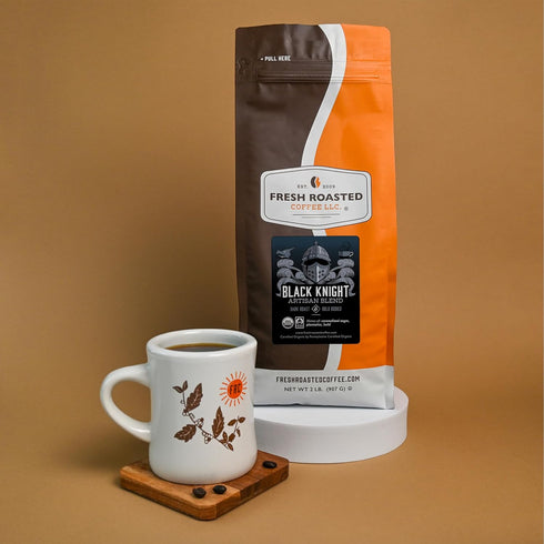 2 lb (32 oz) Fresh Roasted Coffee, Organic Black Knight | USDA Organic, Kosher | Dark Roast Whole Bean