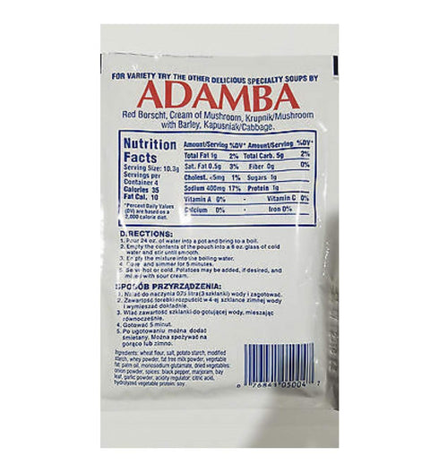Adamba Polish Style White Borscht Zurek Soup Mix, 1.5oz Bag (3-Pack)