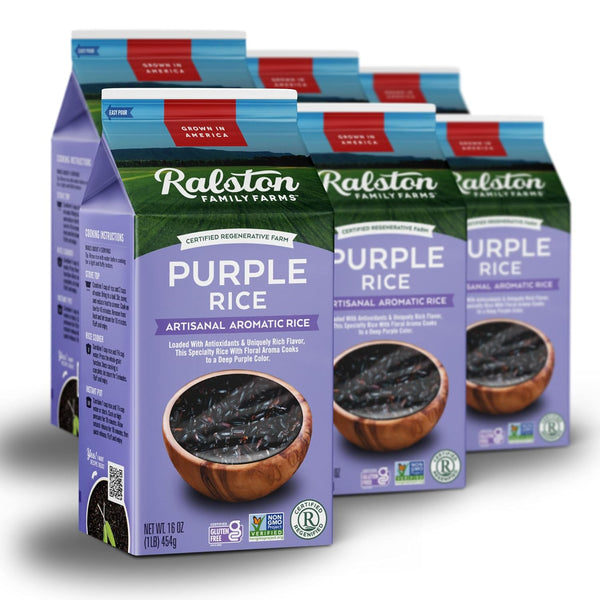 Ralston Family Farms Purple Rice, 16 oz Carton: 6 Pack, American Grown,