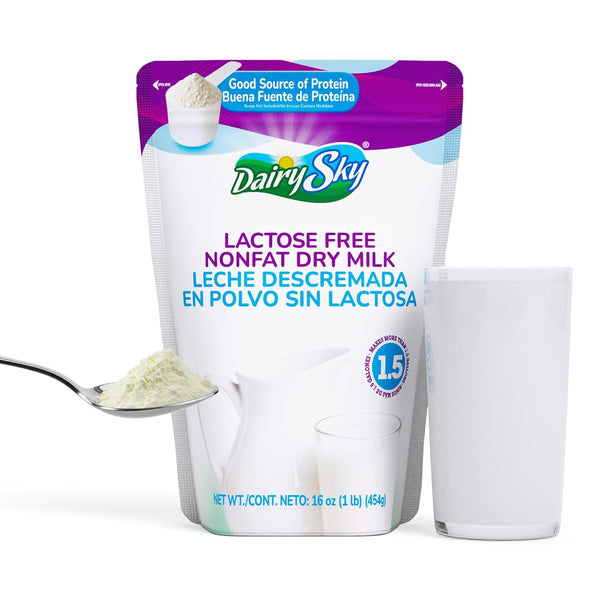 DairySky Lactose Free Milk Powder 16 Oz - Non GMO Fat Free