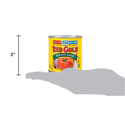 8 6-Pack Red Gold Tomato Sauce, Vine-Ripened Tomatoes, Kosher and Gluten Free, Ounce Cans