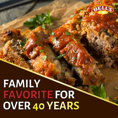 3 oz Bell's Meatloaf Mix, Classic Homestyle Recipe Made with Bell's Seasoning Perfect for Beef, Turkey & Comfort Meals