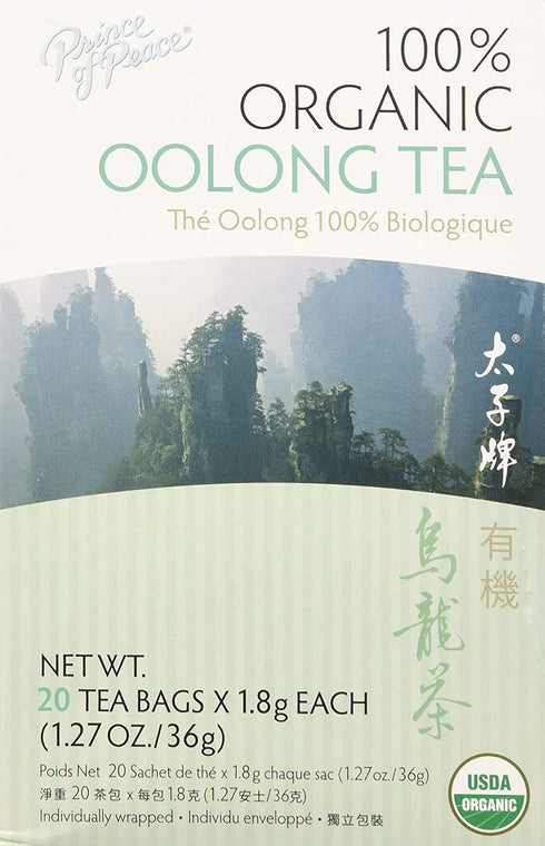 Prince of Peace Organic Oolong Tea, 20 Tea Bags, 100% Organic Black Tea
