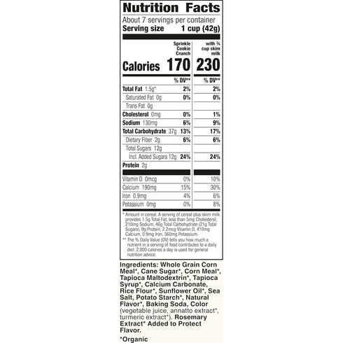 10.9 oz Cascadian Farm Organic Sprinkle Cookie Crunch Cereal, Gluten Free, Whole Grain