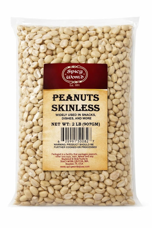 Generic Skinless Peanuts 2 lb (907g) Raw Blanched Without Skin Premium Shelled for