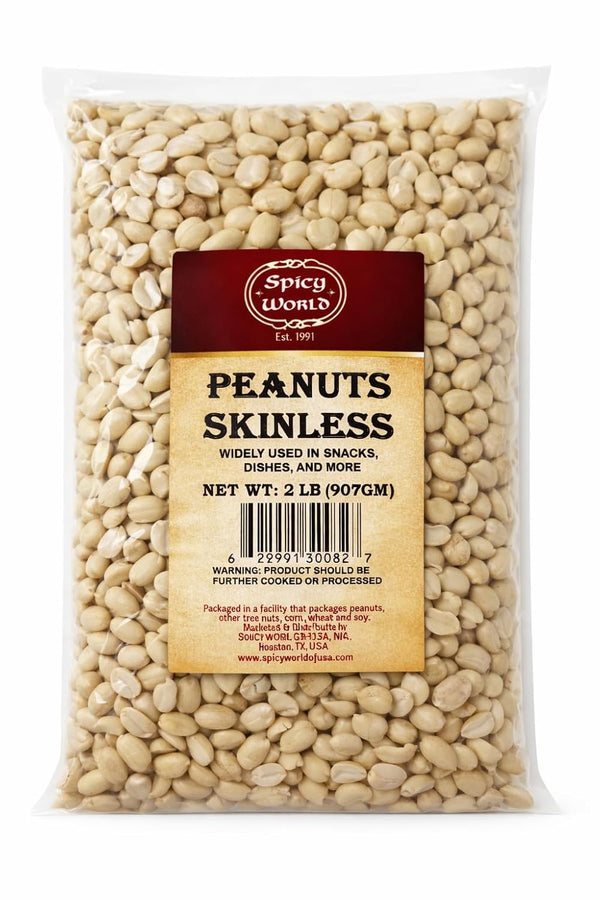 Generic Skinless Peanuts 2 lb (907g) Raw Blanched Without Skin Premium Shelled for